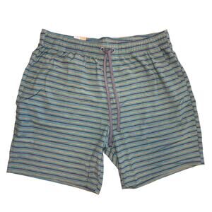 Prana Metric E-Waist Swim Short - Cove Stripe - XXL - Quick-Dry